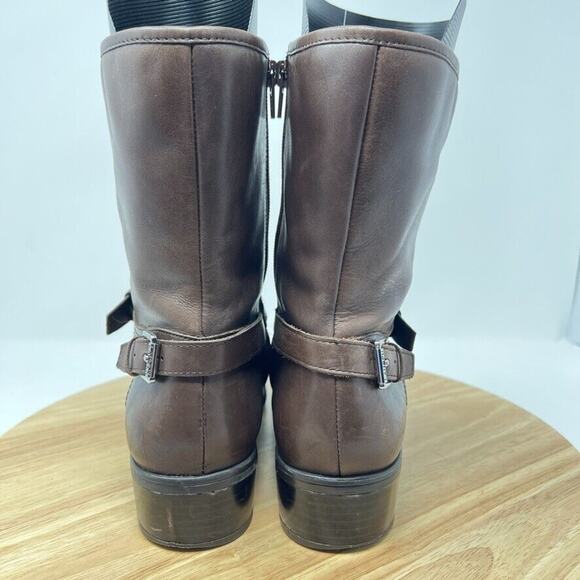 Lauren Ralph Lauren Mesi Brown Leather Ankle Boots Women's 9 - Picture 5 of 14